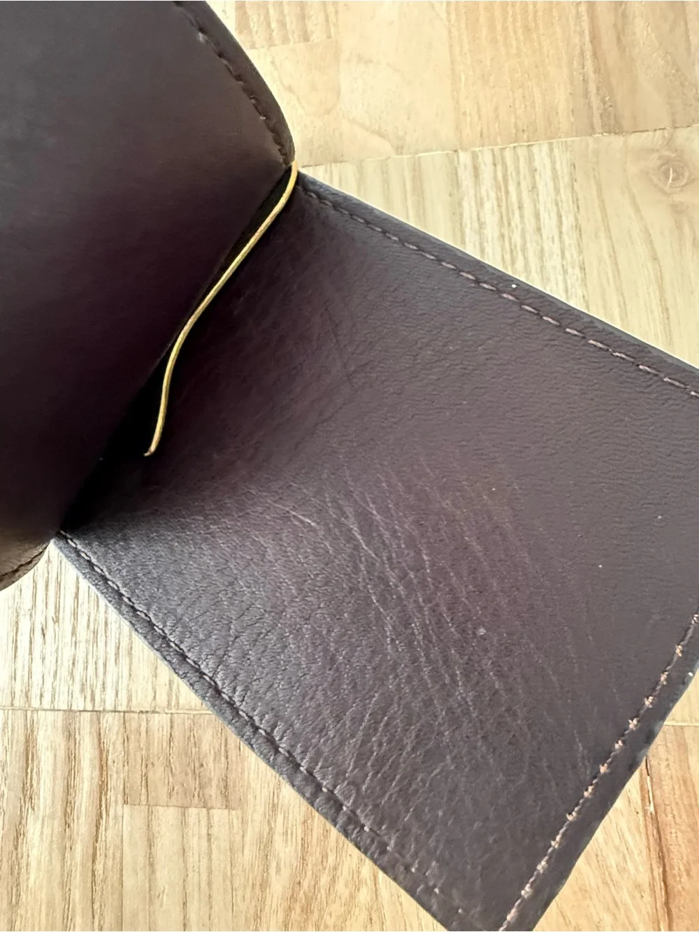 Links & kings brown leather slim money clip wallet